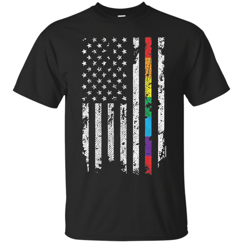 Threadrock Men's Gay Pride Rainbow American Flag T-Shirt