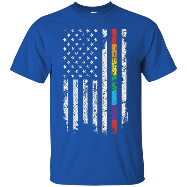 Threadrock Men's Gay Pride Rainbow American Flag T-Shirt