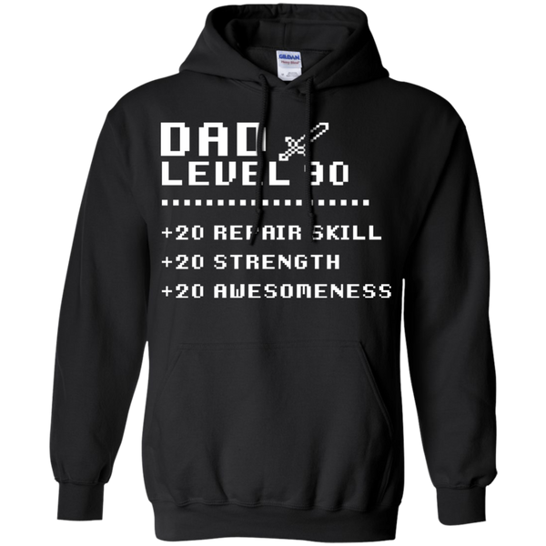 Gift Papa Retro Video Gaming Rpg  Gift for Dad Level 90 Dad Hoodie