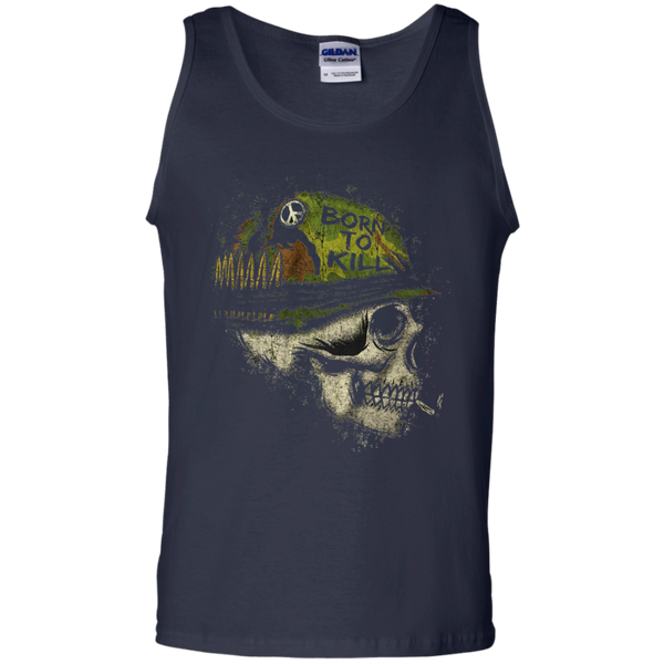 Skull Born to kill head danger war Tank Top