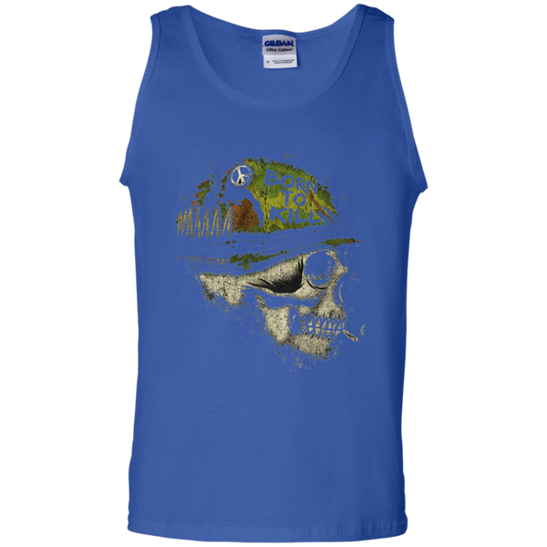 Skull Born to kill head danger war Tank Top