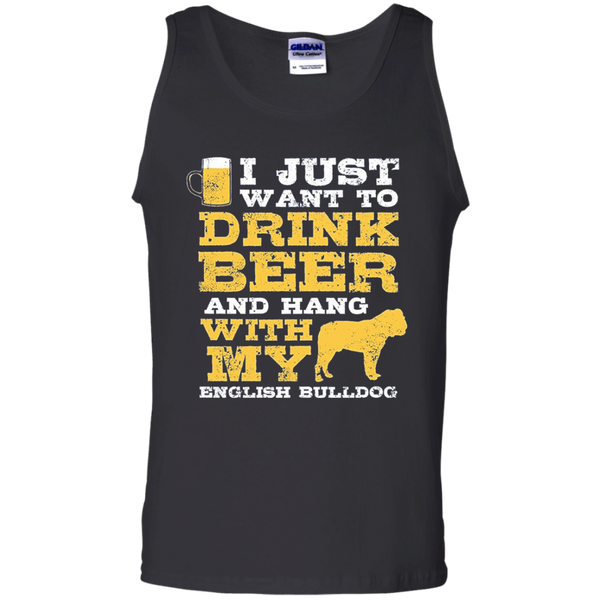 Just Want Drink Hang English Bulldog Tank Top