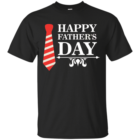 Gift Papa Happy Father Day with Tie Cotton T-Shirt