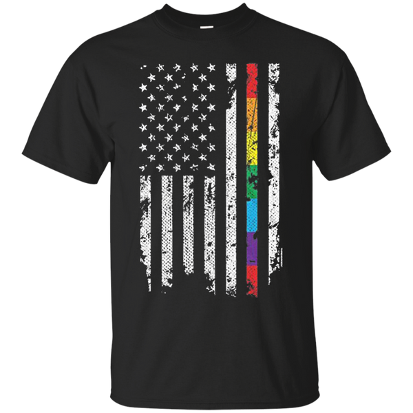 Threadrock Men's Gay Pride Rainbow American Flag T-Shirt