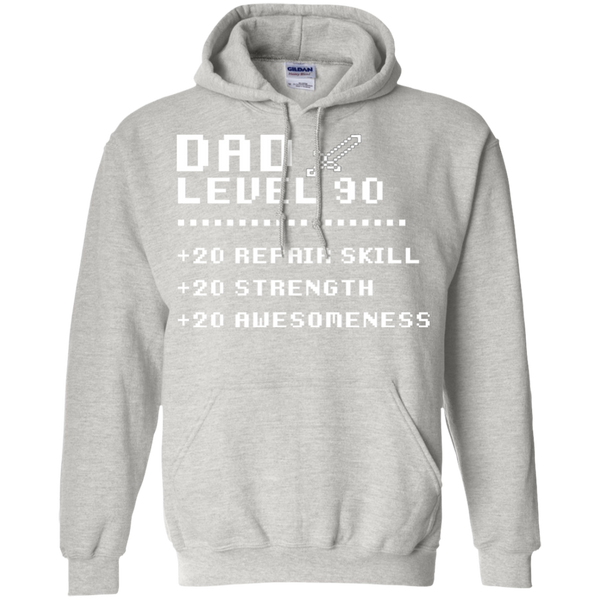 Gift Papa Retro Video Gaming Rpg  Gift for Dad Level 90 Dad Hoodie