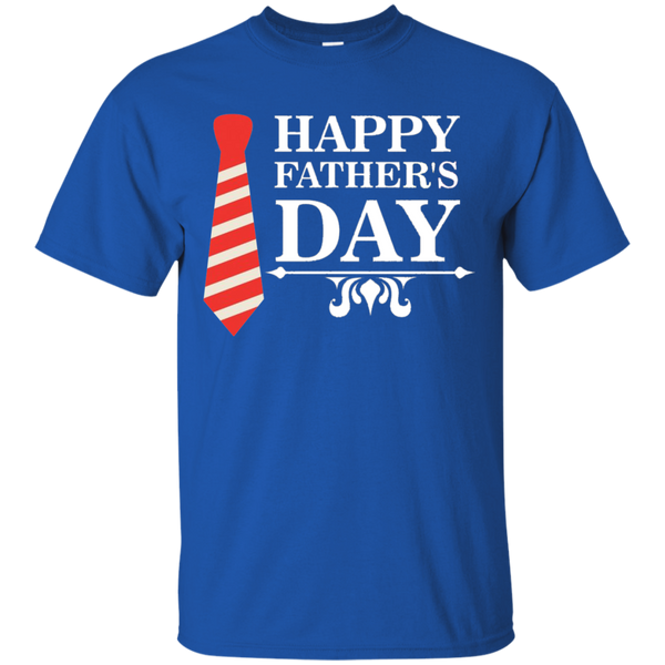 Gift Papa Happy Father Day with Tie Cotton T-Shirt