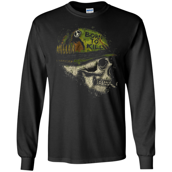 Skull Born to kill head danger war Long T-Shirt