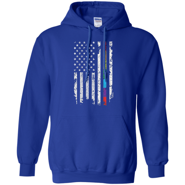 Threadrock Men's Gay Pride Rainbow American Flag Pullover Hoodie