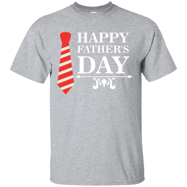 Gift Papa Happy Father Day with Tie Cotton T-Shirt