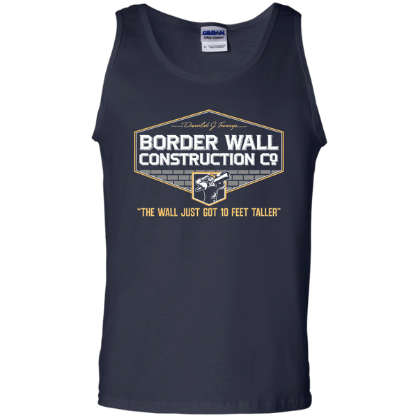 GunShowTees Men’s Donald Trump Border Wall Construction Company T-Shirt Tank Top