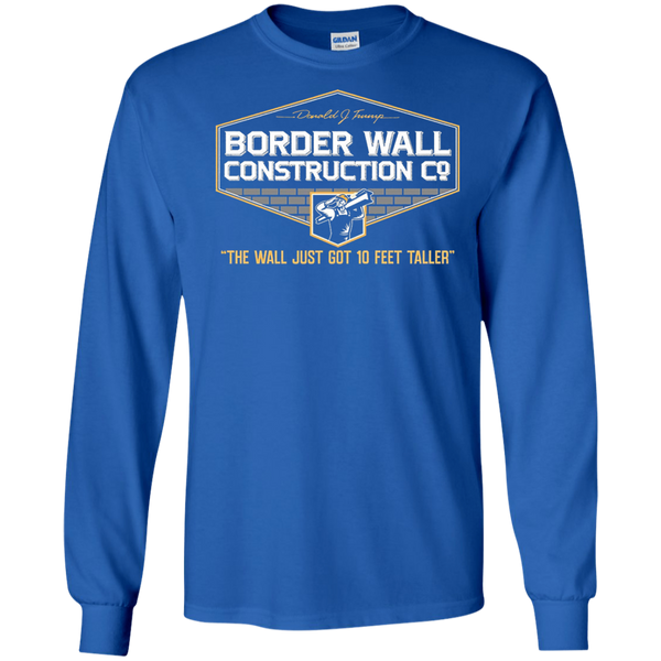GunShowTees Men’s Donald Trump Border Wall Construction Company T-Shirt Long T-Shirt