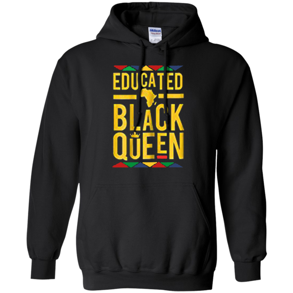 African American Educated Pride Black Queen Pullover Hoodie