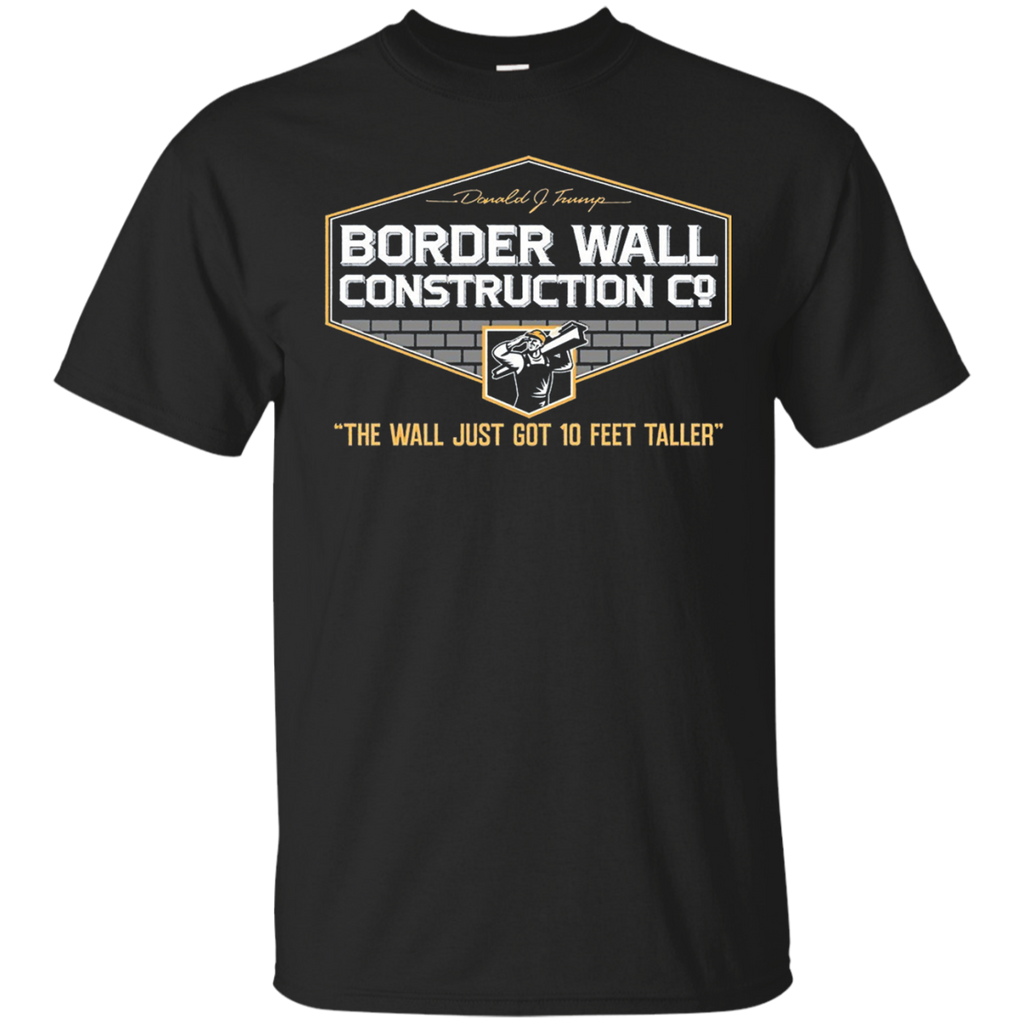 GunShowTees Men’s Donald Trump Border Wall Construction Company T-Shirt