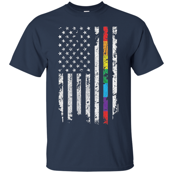 Threadrock Men's Gay Pride Rainbow American Flag T-Shirt