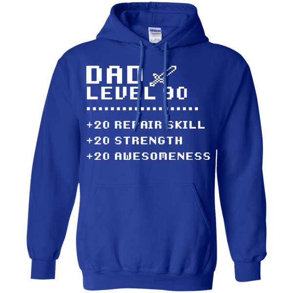 Gift Papa Retro Video Gaming Rpg  Gift for Dad Level 90 Dad Hoodie