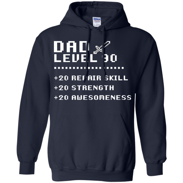 Gift Papa Retro Video Gaming Rpg  Gift for Dad Level 90 Dad Hoodie