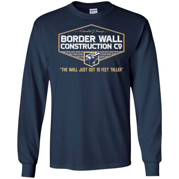 GunShowTees Men’s Donald Trump Border Wall Construction Company T-Shirt Long T-Shirt