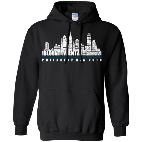 2018 Philadelphia Football Fly Eagles Fly City Skyline Cool Fan Pullover Hoodie