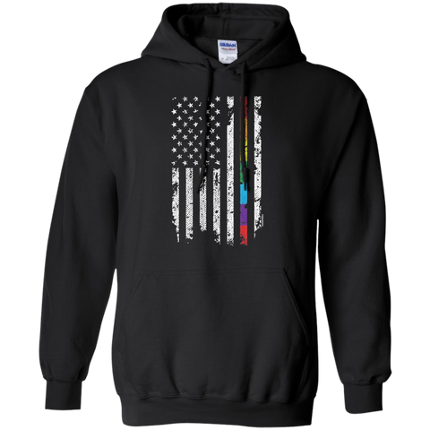 Threadrock Men's Gay Pride Rainbow American Flag Pullover Hoodie