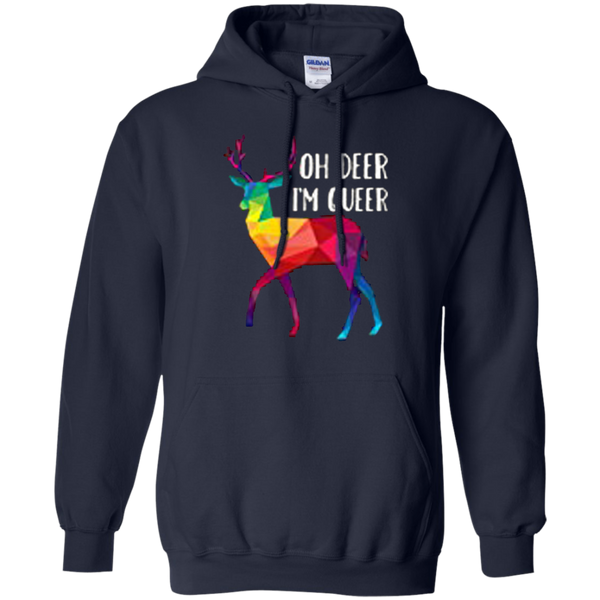 Oh Deer I'm Queer Funny Pullover Hoodie