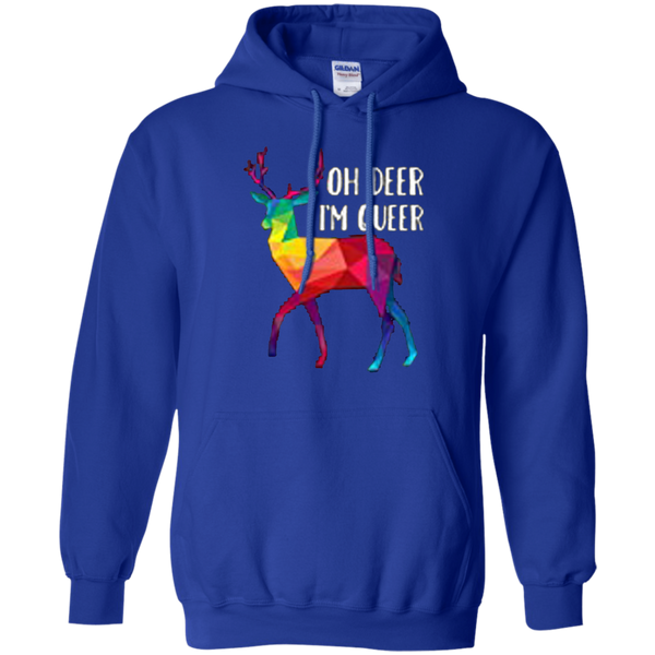 Oh Deer I'm Queer Funny Pullover Hoodie