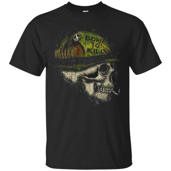Skull Born to kill head danger war T-Shirt