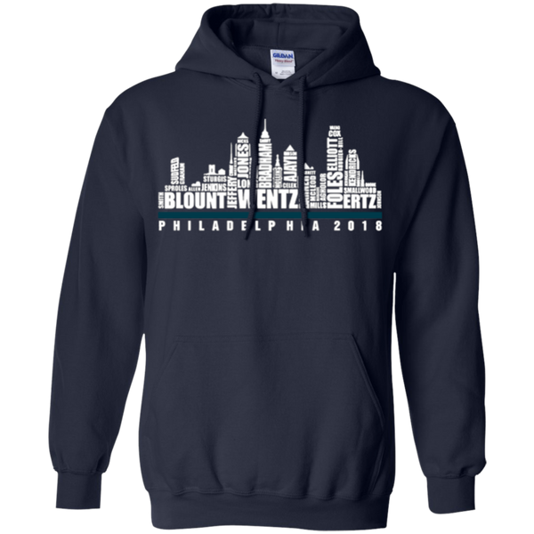 2018 Philadelphia Football Fly Eagles Fly City Skyline Cool Fan Pullover Hoodie