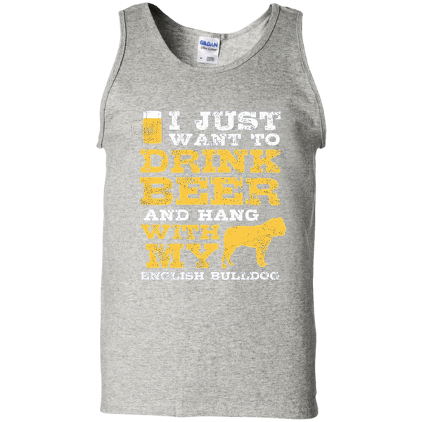Just Want Drink Hang English Bulldog Tank Top
