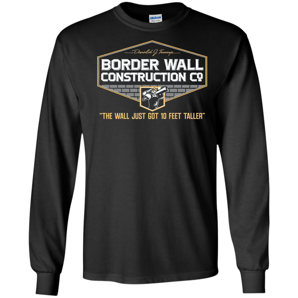 GunShowTees Men’s Donald Trump Border Wall Construction Company T-Shirt Long T-Shirt