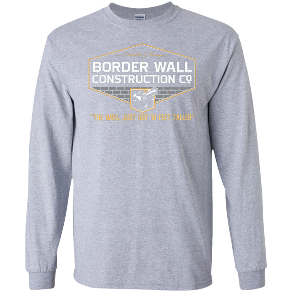 GunShowTees Men’s Donald Trump Border Wall Construction Company T-Shirt Long T-Shirt
