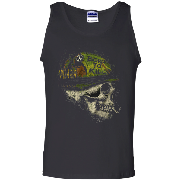 Skull Born to kill head danger war Tank Top