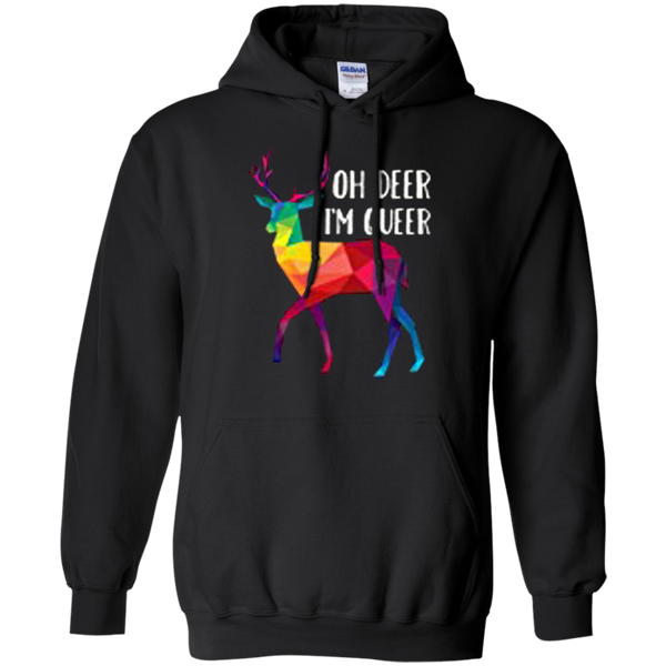 Oh Deer I'm Queer Funny Pullover Hoodie