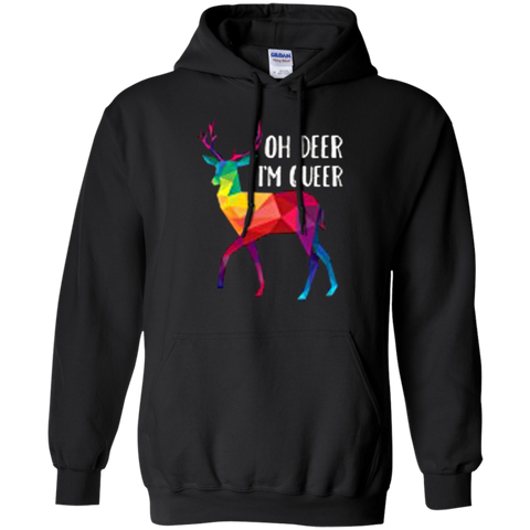 Oh Deer I'm Queer Funny Pullover Hoodie